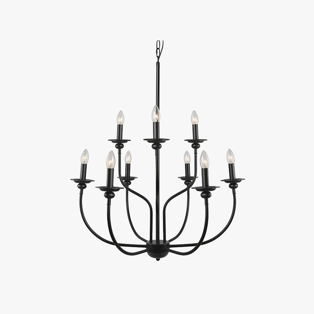 Silva Modern LED Chandelier - Black Metal Bedroom/Living Room Lighting