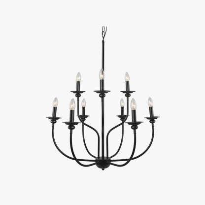 Silva Modern LED Chandelier - Black Metal Bedroom/Living Room Lighting