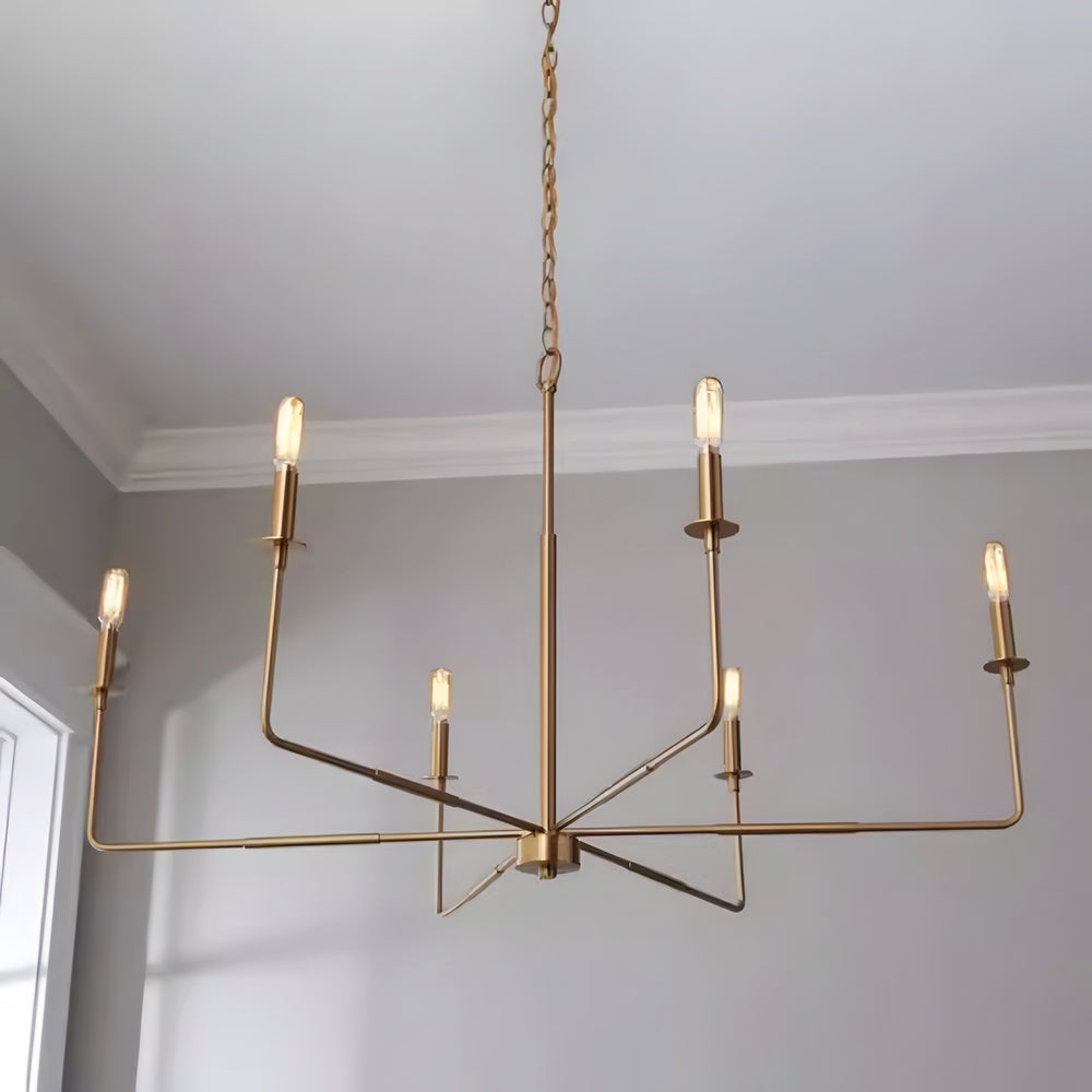 Gold Alessio metal pendant light fixture with E12 bulbs