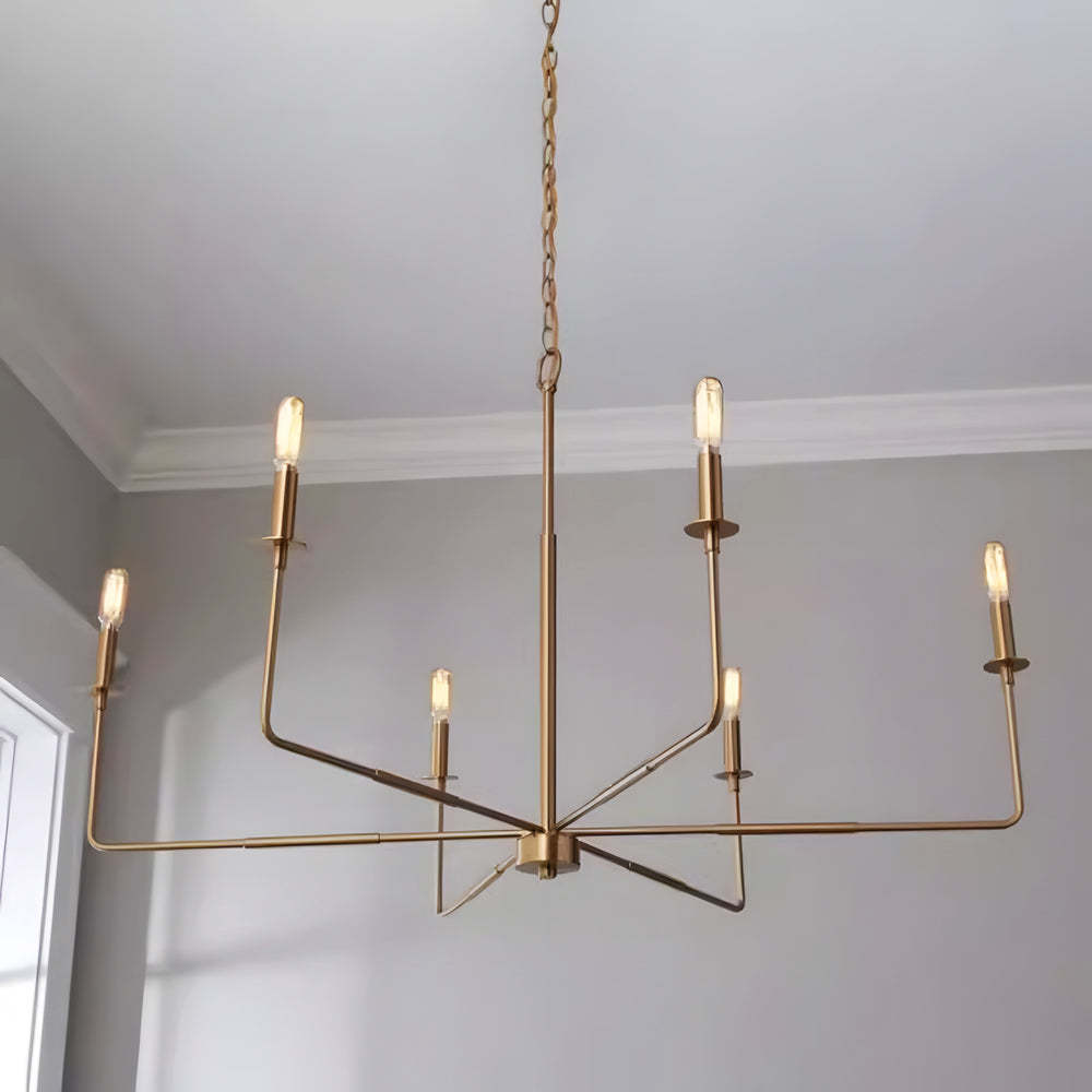 Gold Alessio metal pendant light fixture with E12 bulbs