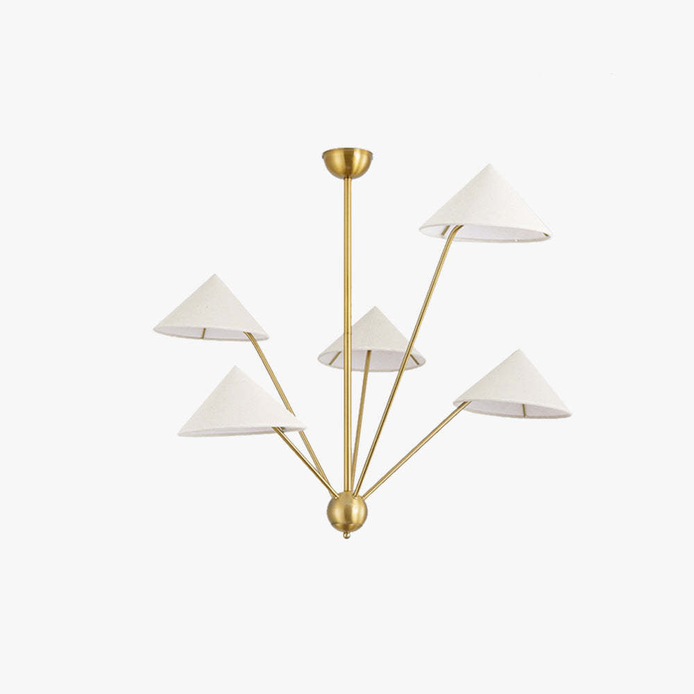 Alessio Brass Chandelier with 5 LED Lights