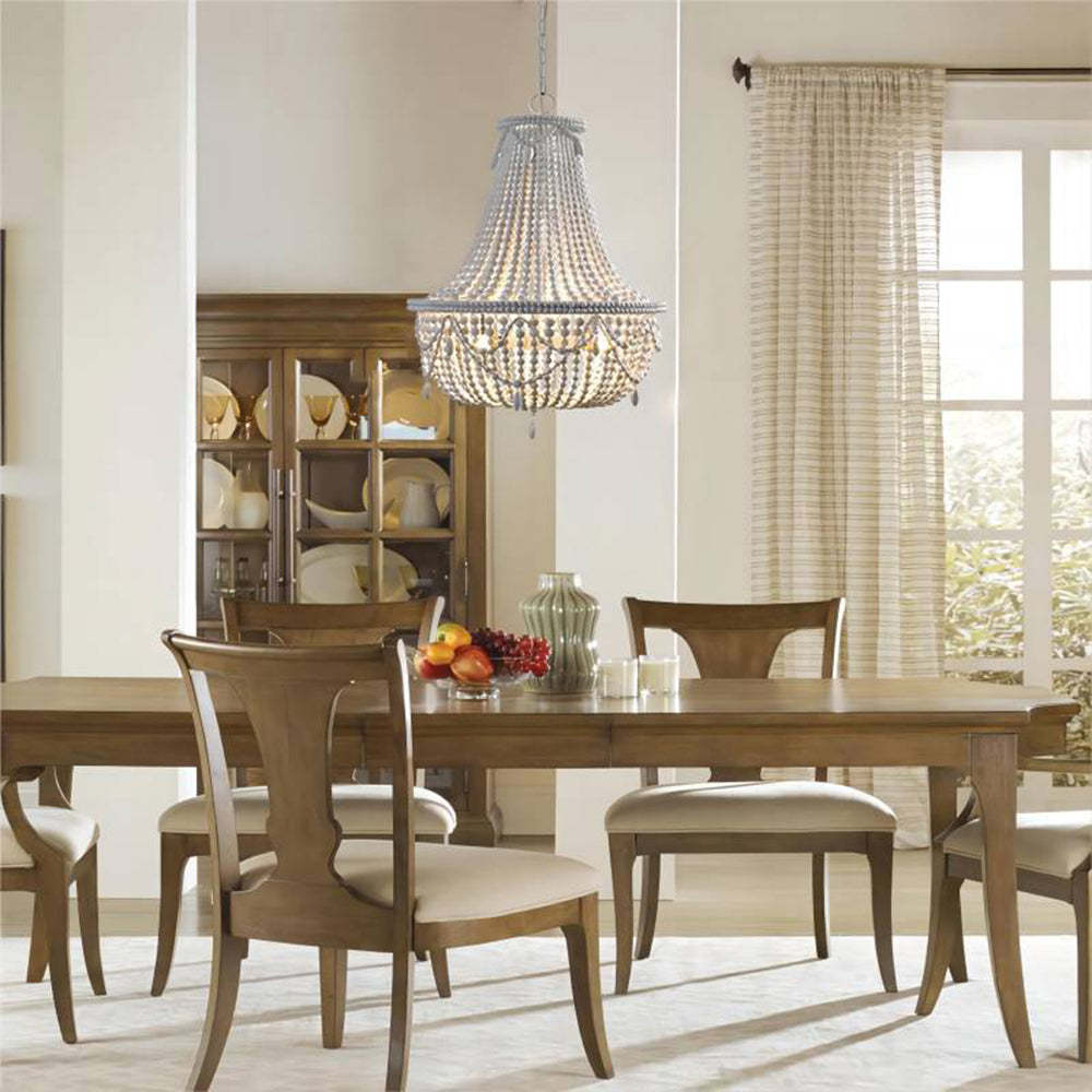 Alessio Chandelier over a wooden dining table