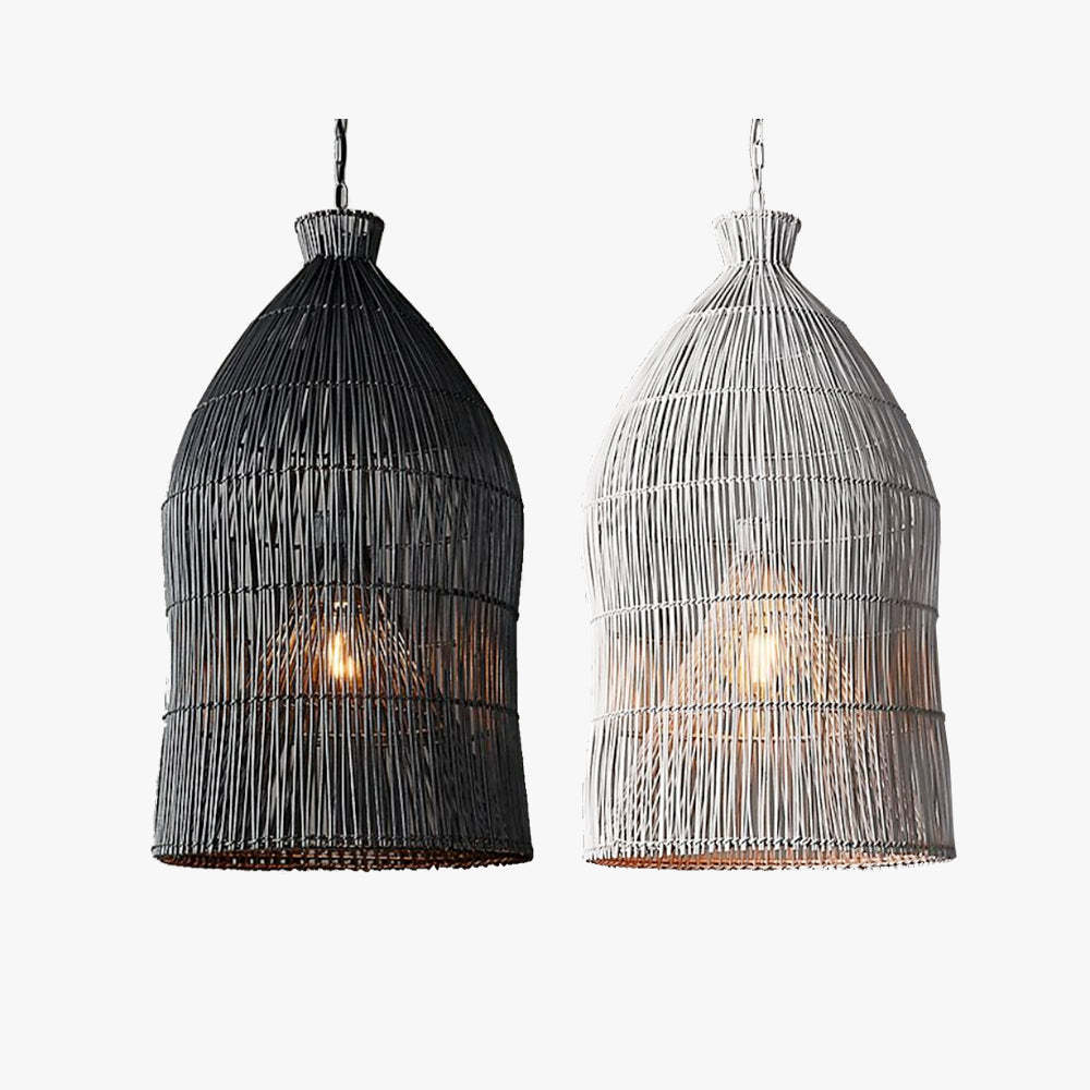 Muto Design Birdcage LED Pendant Light in black and white