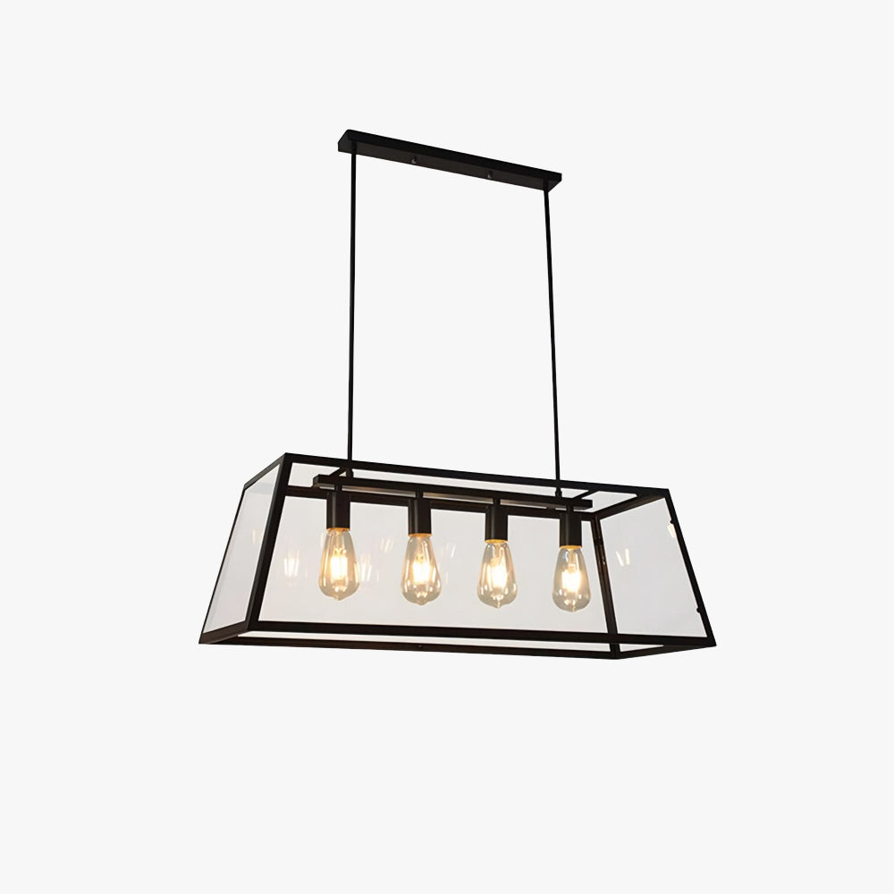 Austin Industrial Pendant Light with Glass and Metal Frame