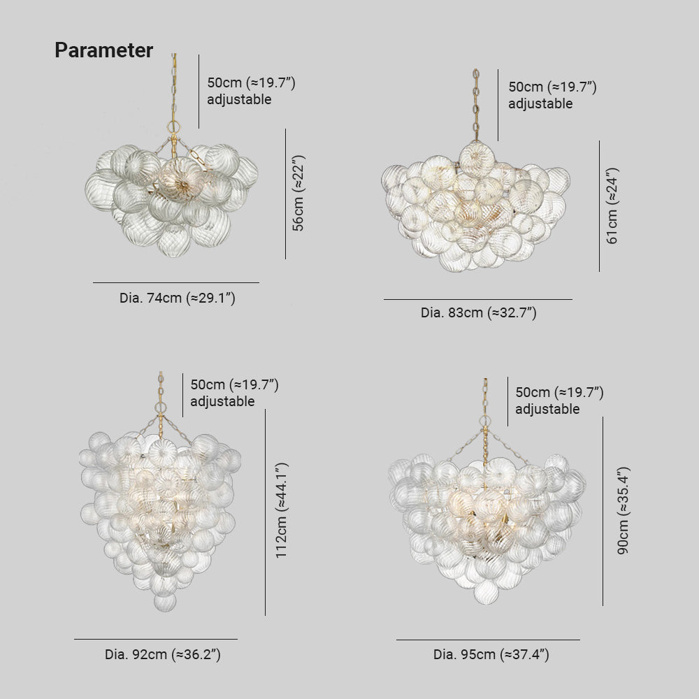 Valentina Bubble Chandelier: Dimensions and Size Options
