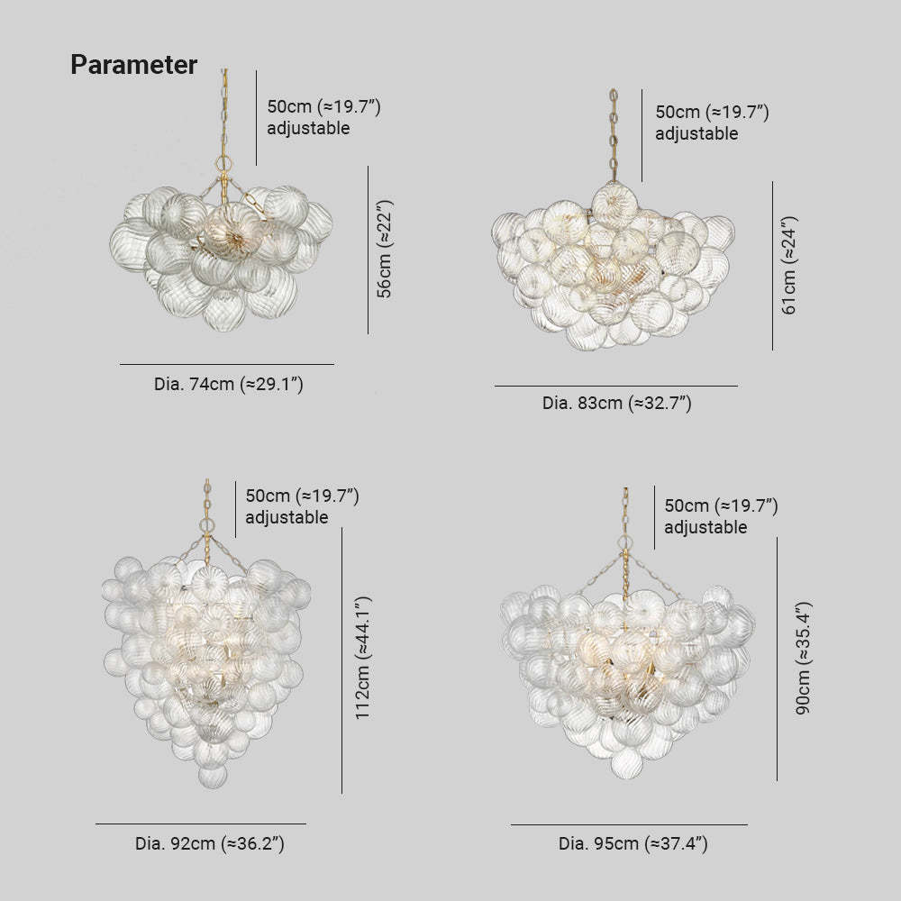 Valentina Bubble Chandelier: Dimensions and Size Options