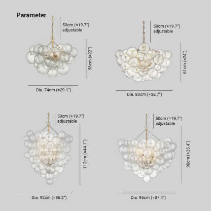 Valentina Bubble Chandelier: Dimensions and Size Options