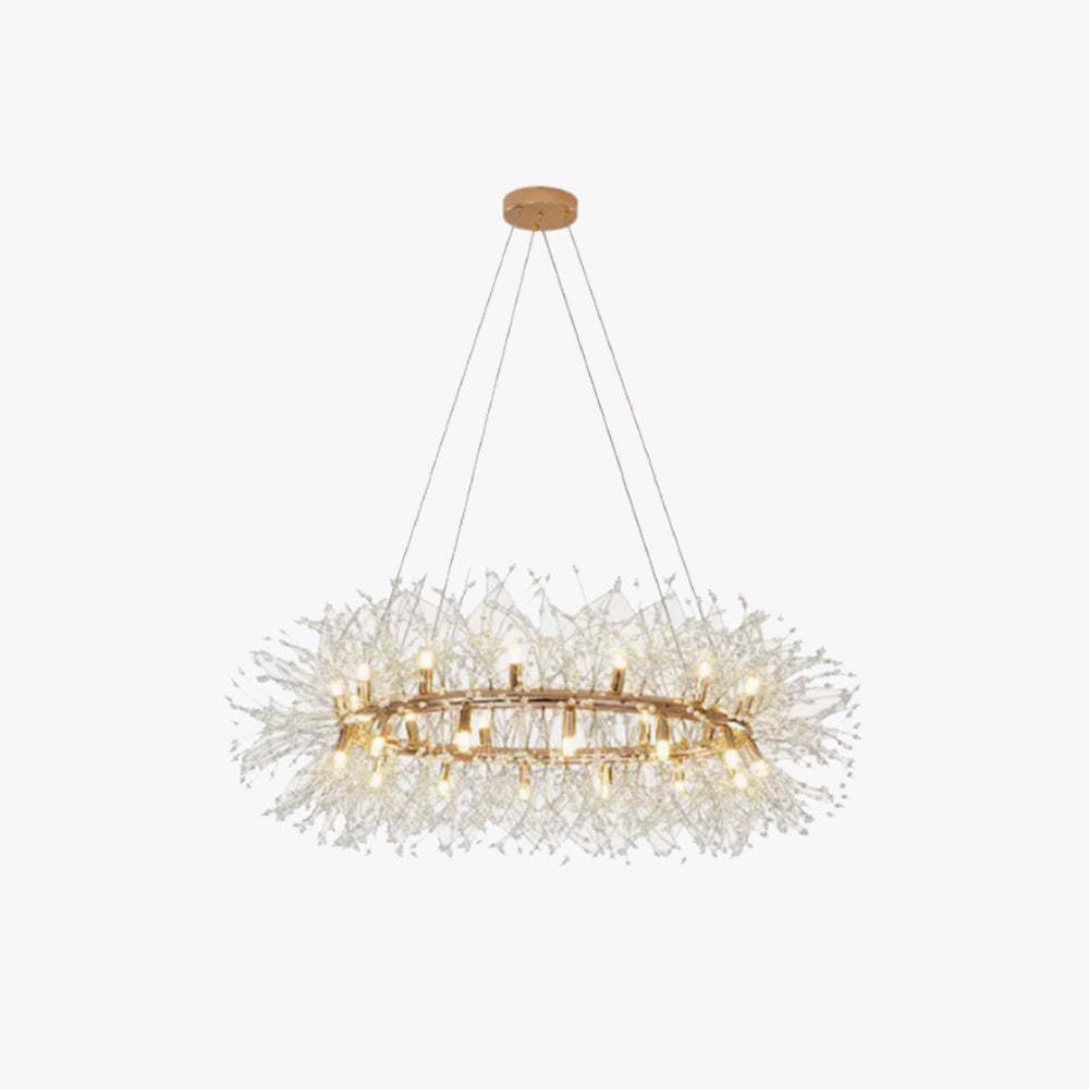 Lily Modern Dandelion LED Pendant Light Metal Crystal Bedroom Living Room