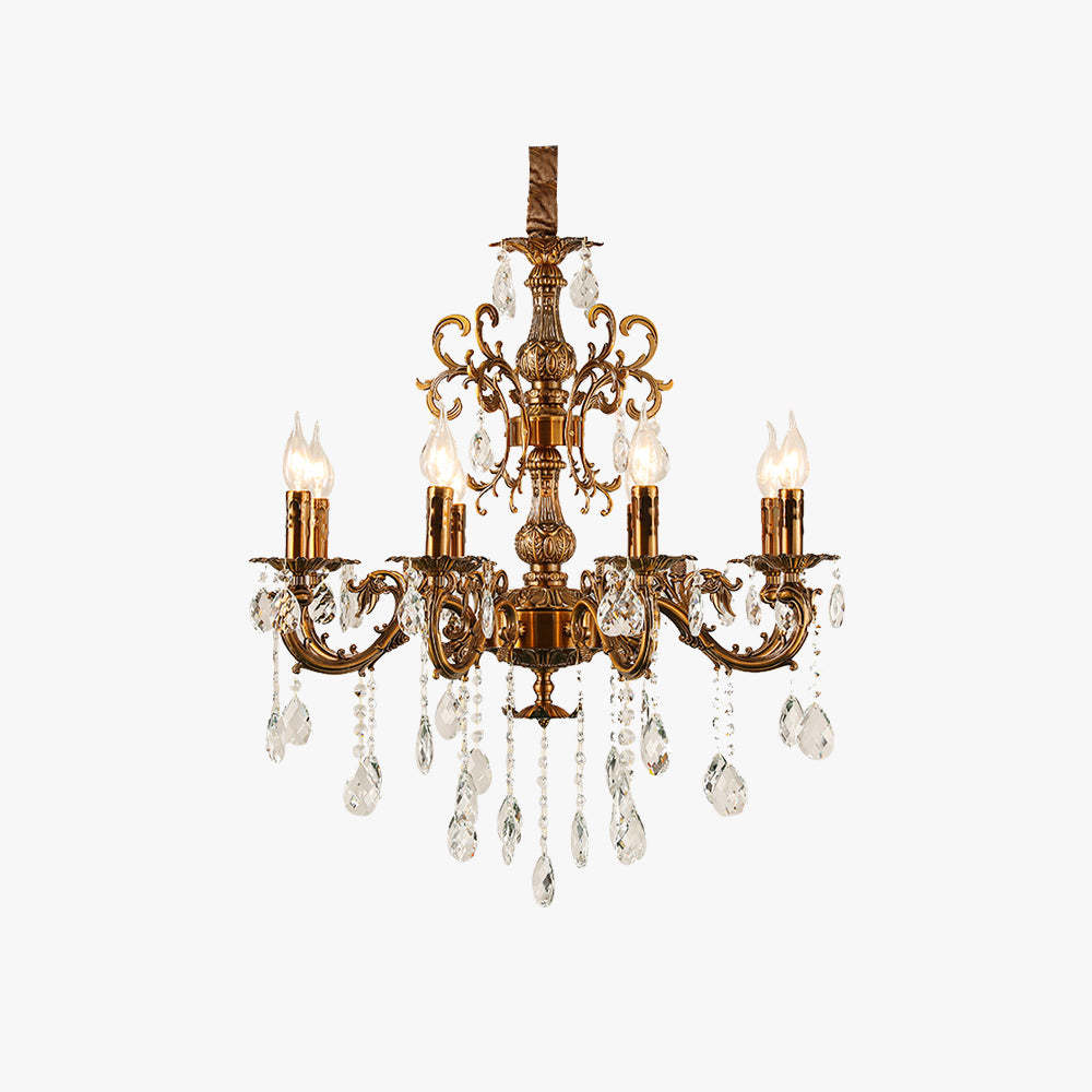 Silva Modern Chandelier, European design crystal, golden bronze, living room lighting