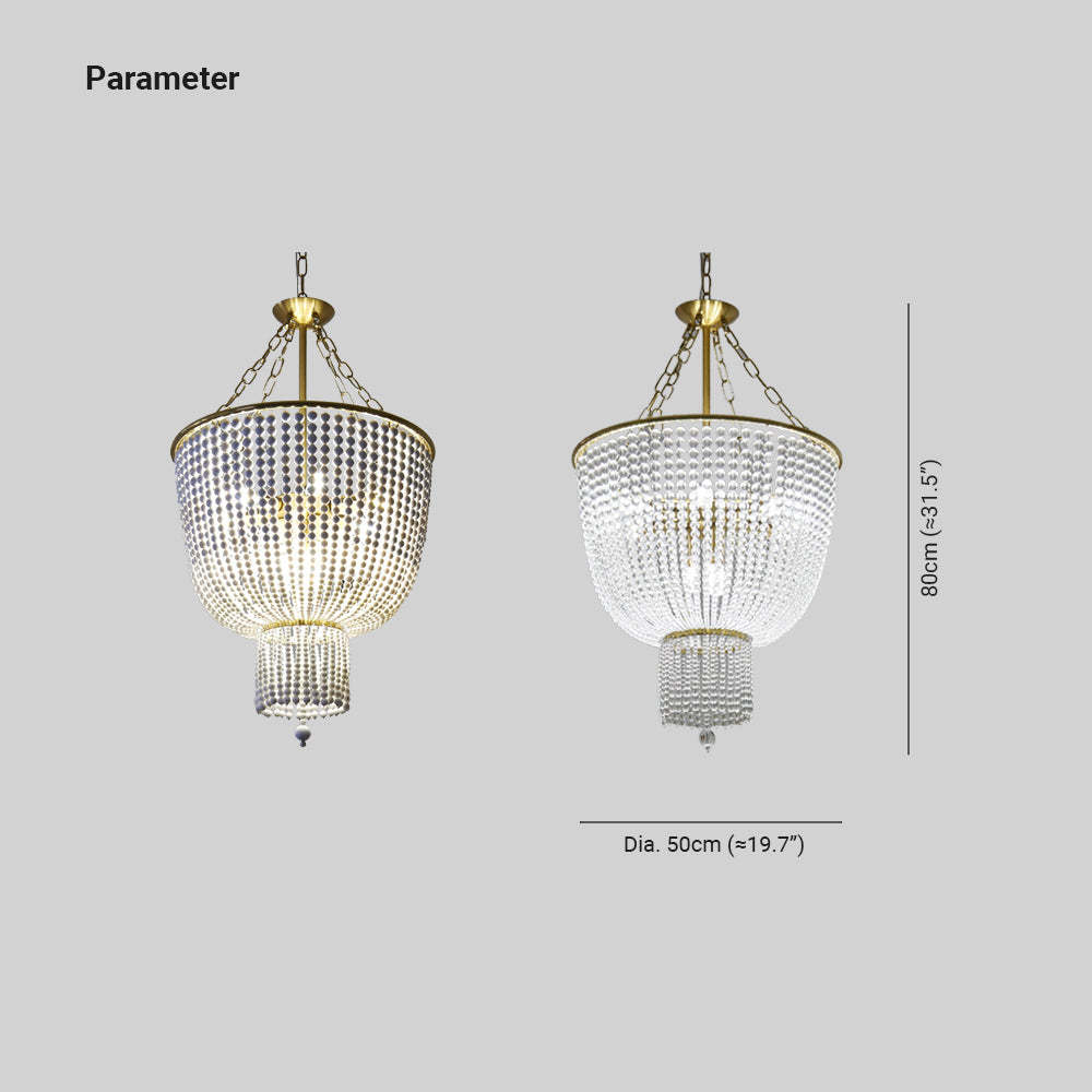 Alessio Chandelier dimensions: 80cm height, 50cm diameter
