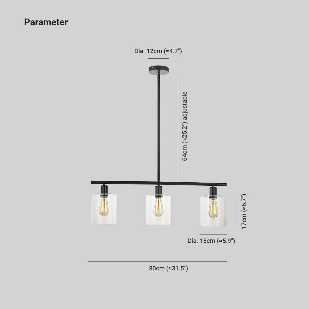Leigh Industrial Minimalist Chandelier Dimensions