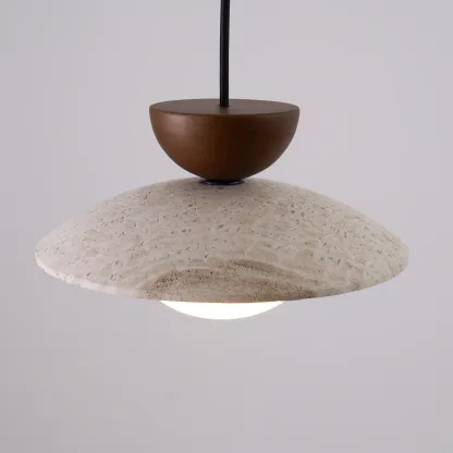 Zaid Modern Round Travertine Pendant Light Shades Dining Room