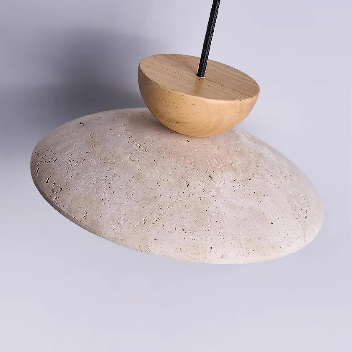 Zaid Modern Round Travertine Pendant Light Shades Dining Room