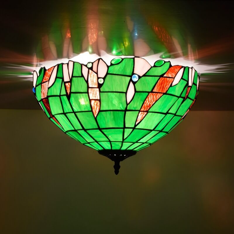 Eryn Retro Green Glass Ceiling Light