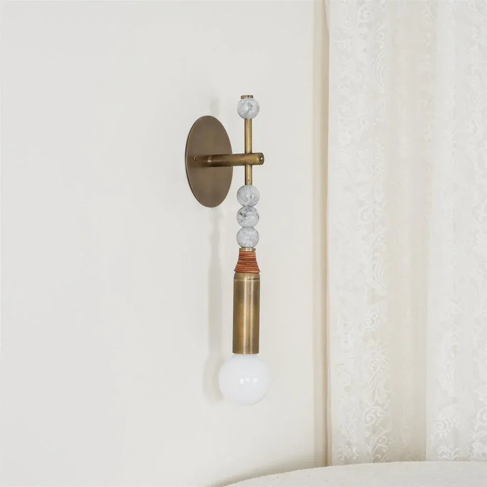 Vintage Unusual Marble Wall Light Fixture Bedroom Hallway | Las Sola