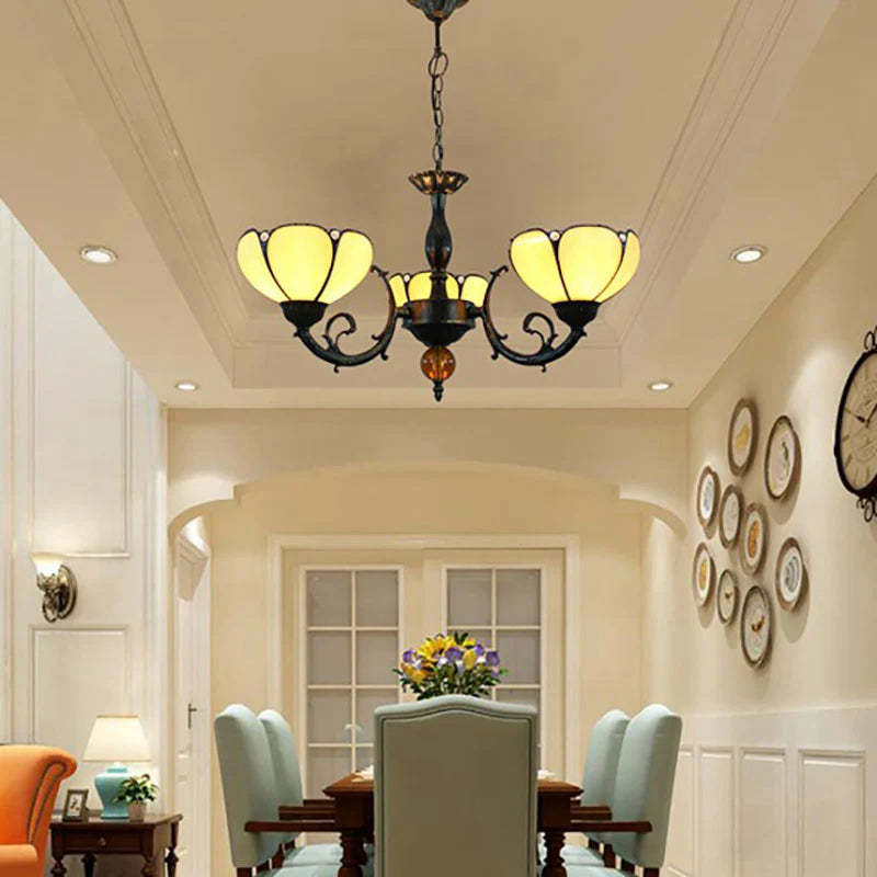 Eryn Vintage Install LED Chandelier in a dining room