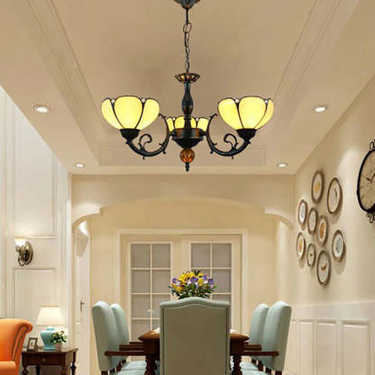 Eryn Vintage Install LED Chandelier in a dining room