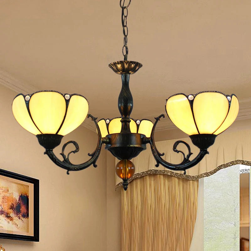Eryn Vintage LED Chandelier with Glass Shades