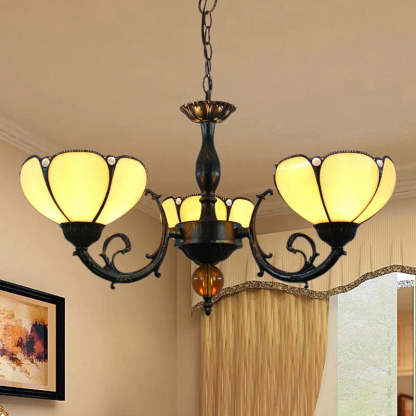 Eryn Vintage LED Chandelier with Glass Shades