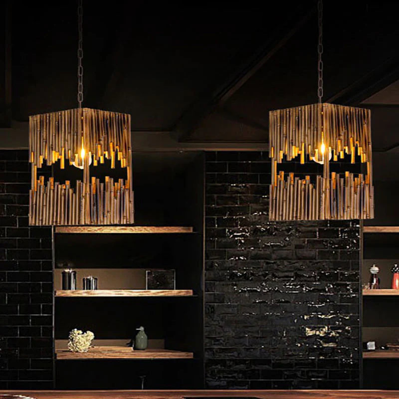 Designer wooden pendant lights for bar, Austin style lighting