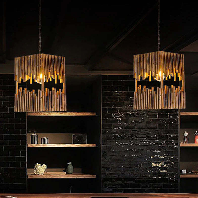 Designer wooden pendant lights for bar, Austin style lighting
