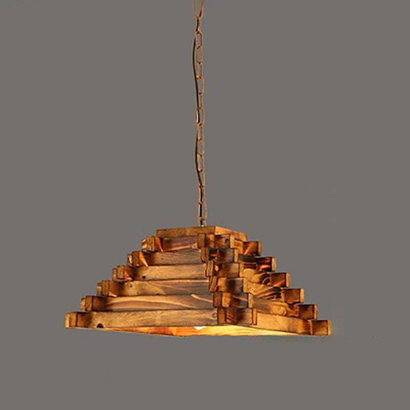 Austin wood pendant light: rustic bar lighting from Las Sola