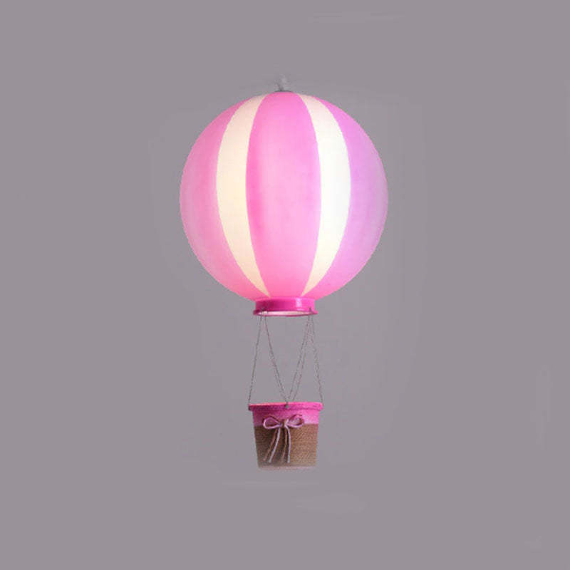 Pink hot air balloon pendant light, kids bedroom decor