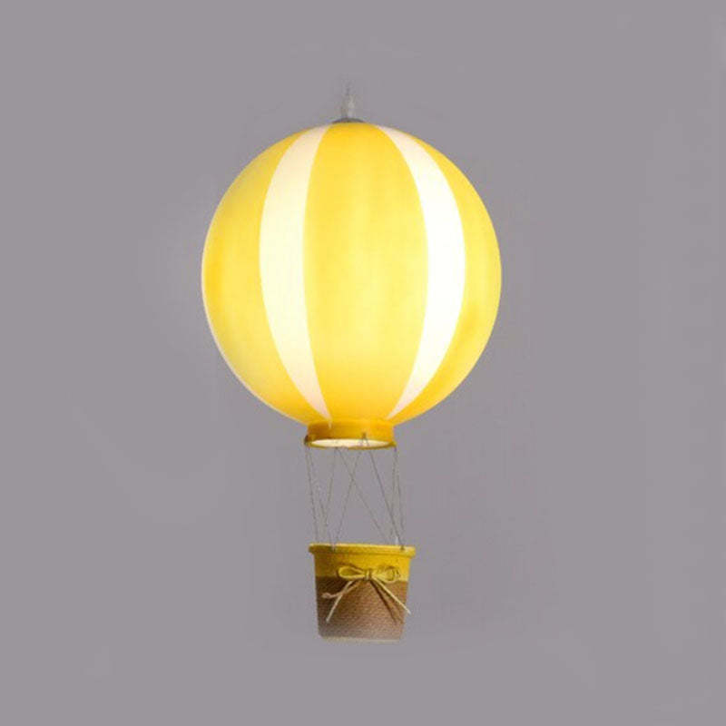 Yellow hot air balloon pendant light, kids bedroom lighting
