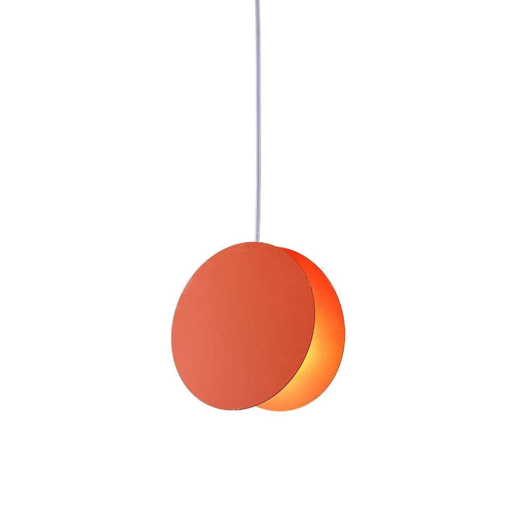 Morandi Round Pendant Light, Orange Metal Shade