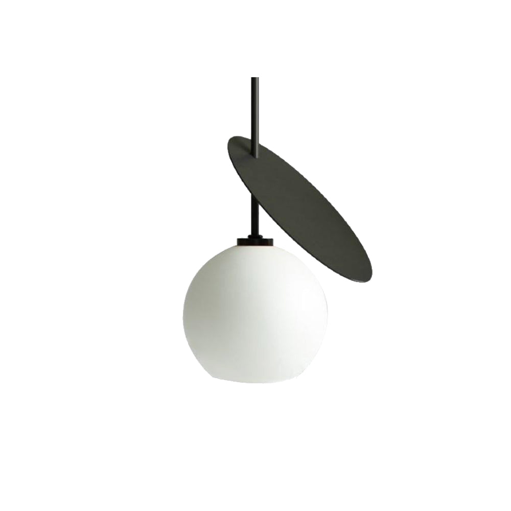 White Valentina pendant light, glass shade, Las Sola.