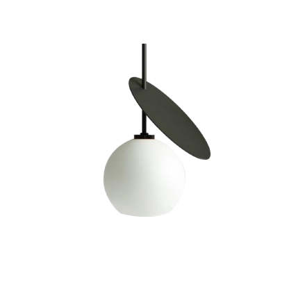 White Valentina pendant light, glass shade, Las Sola.