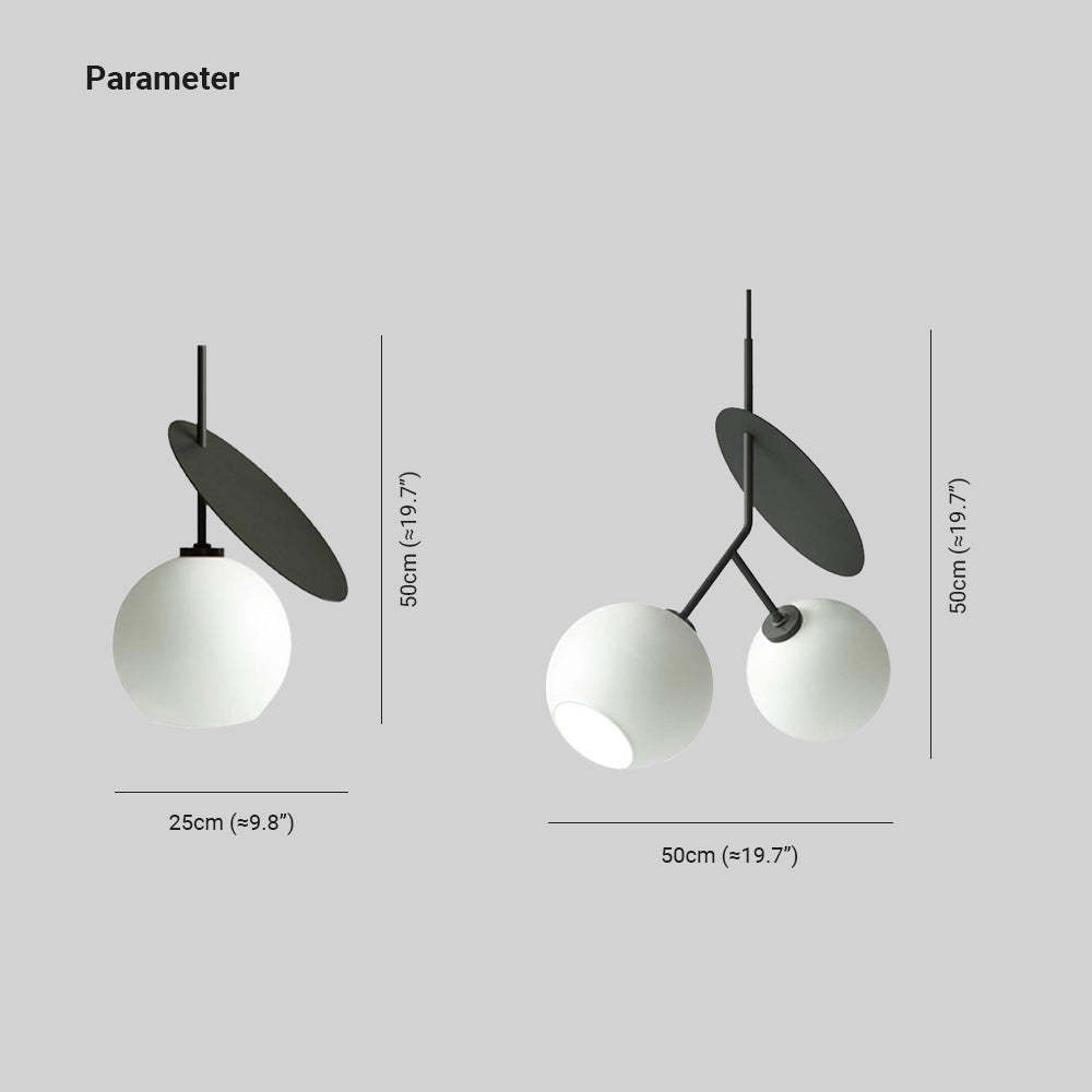 Valentina pendant light dimensions, metal & glass, Las Sola