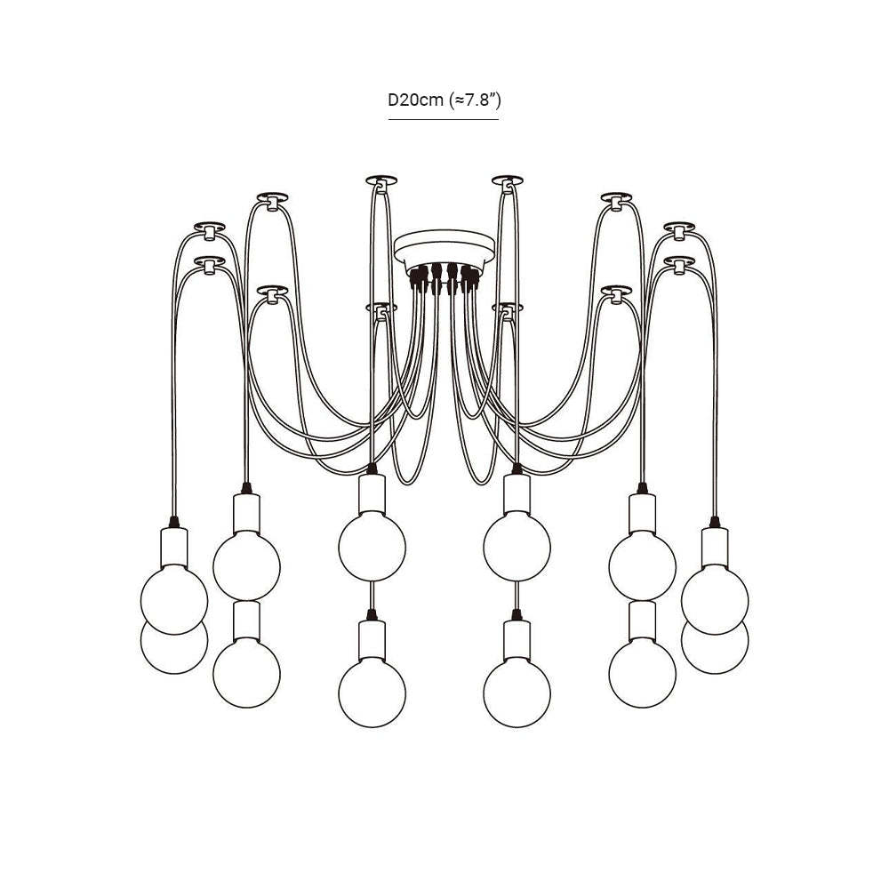 Alessio Spider Chandelier Dimension D20cm