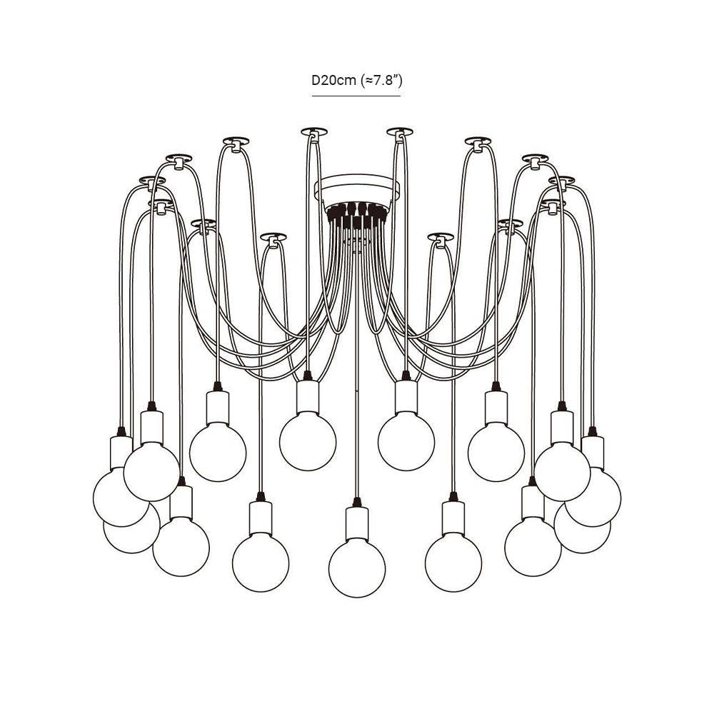 Alessio Spider Chandelier Dimension D20cm (7.8")