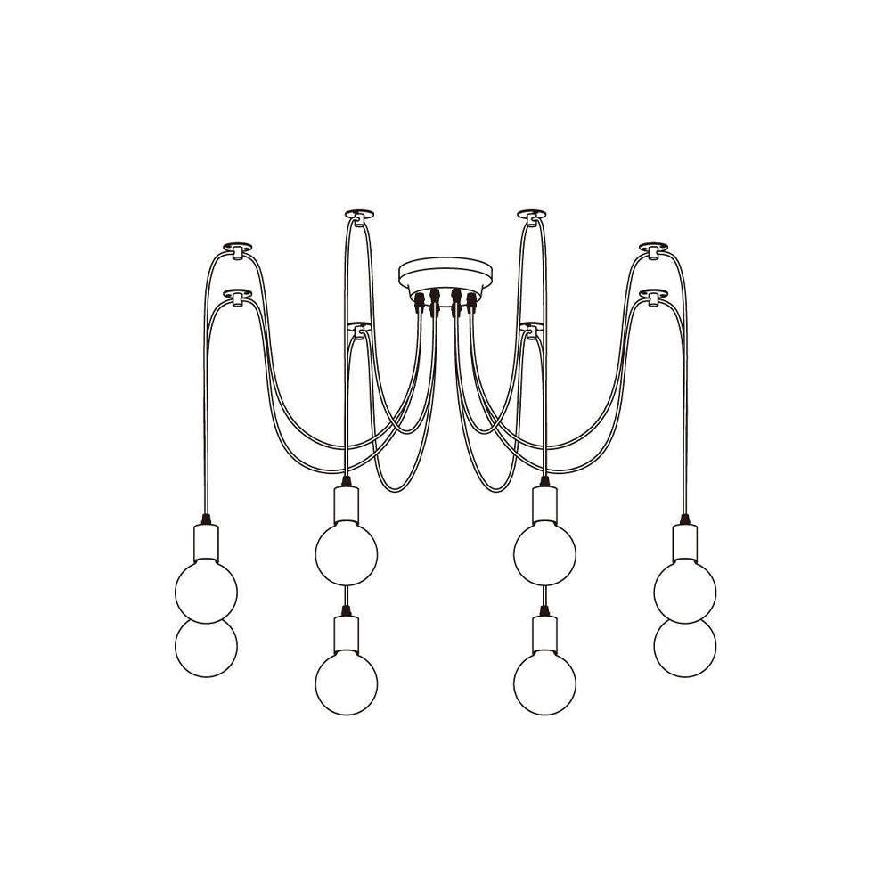 Alessio Spider Chandelier - Lighting Diagram