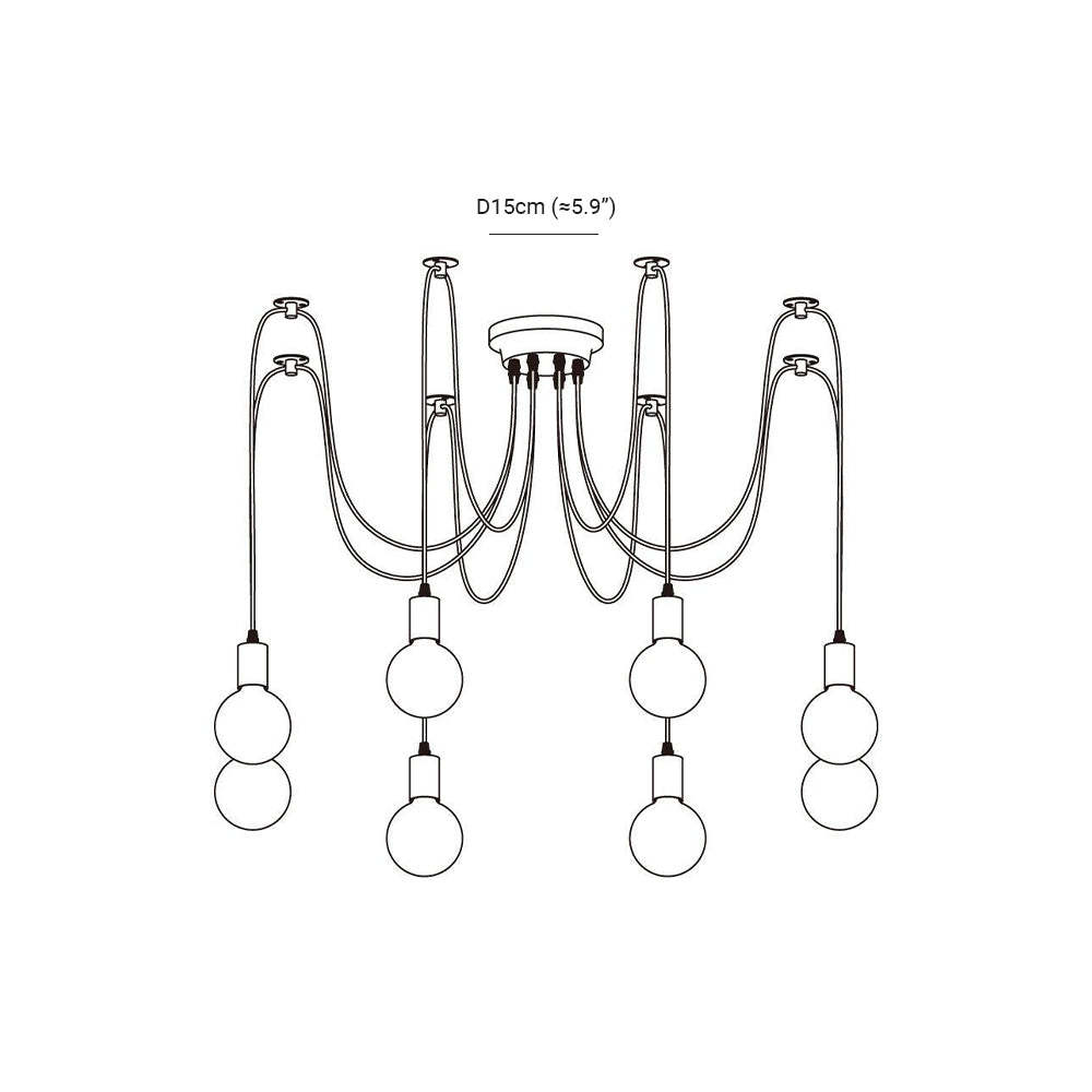 Alessio Spider Chandelier Dimensions: D15cm