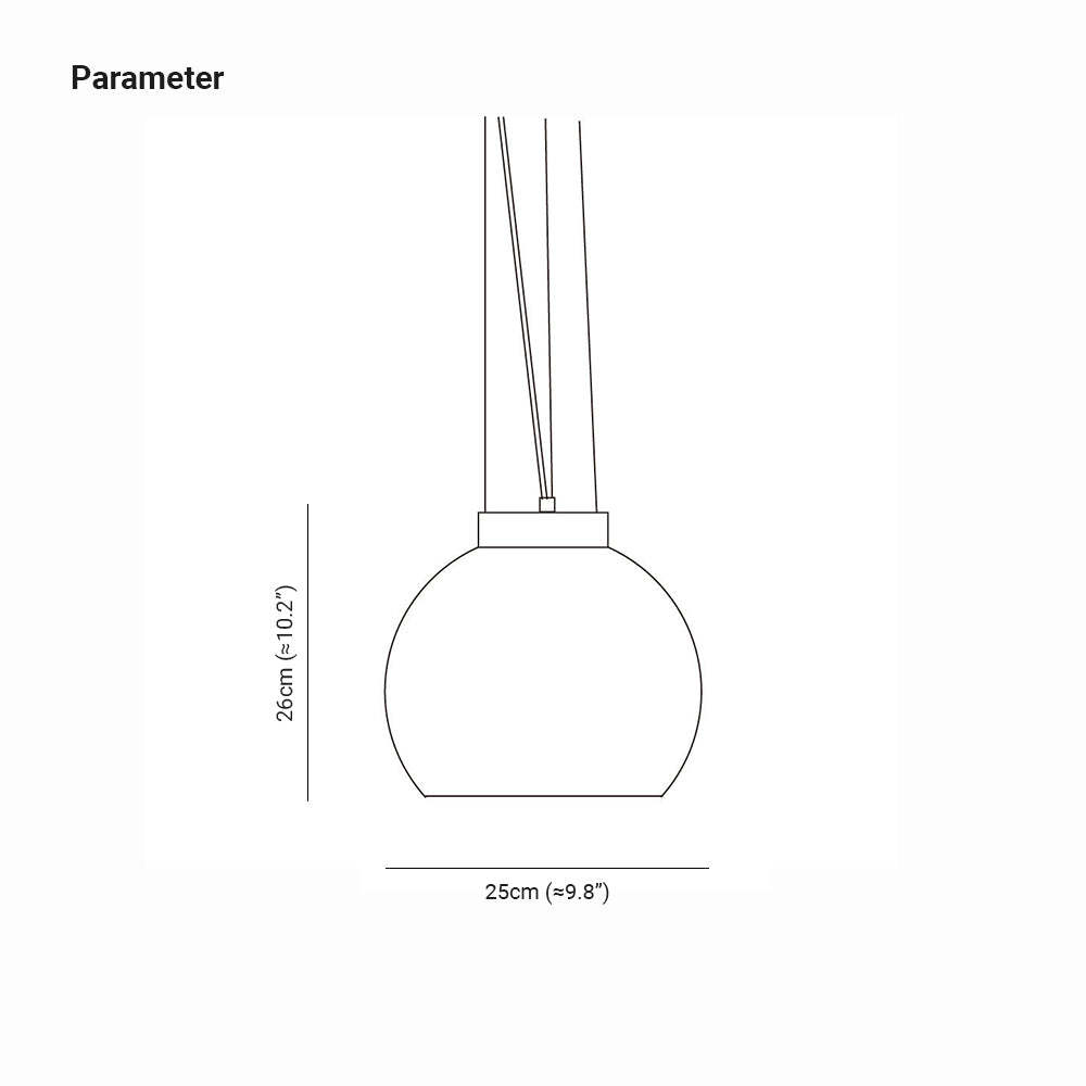 Hailie Ball Pendant Light dimensions