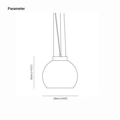 Hailie Ball Pendant Light dimensions