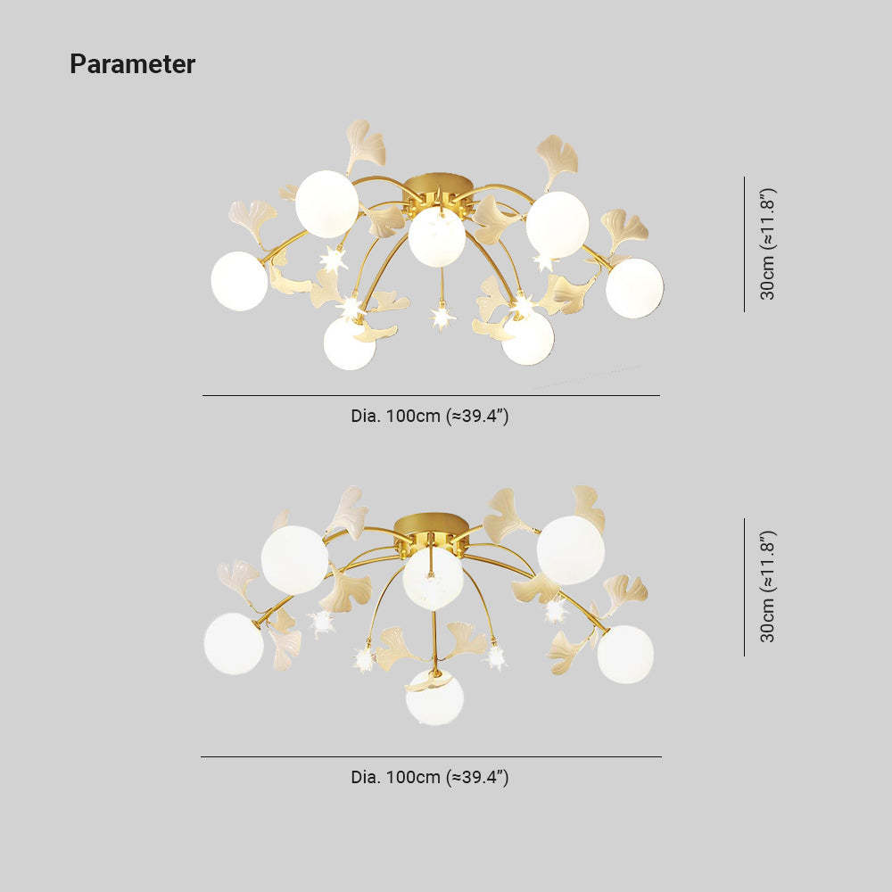 Olivia Nordic Flush Mount Ceiling Light Dimensions