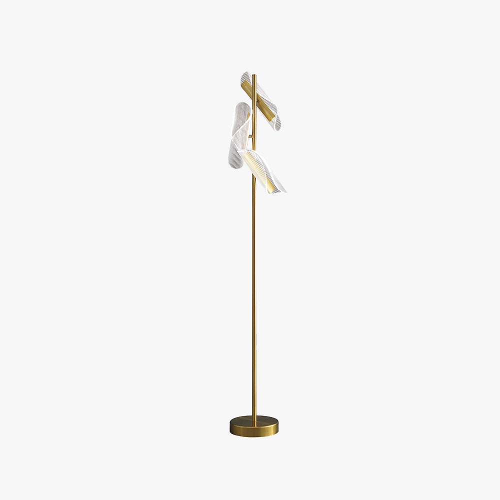 Salgado Floor Lamp - Modern gold and white acrylic floor lamp