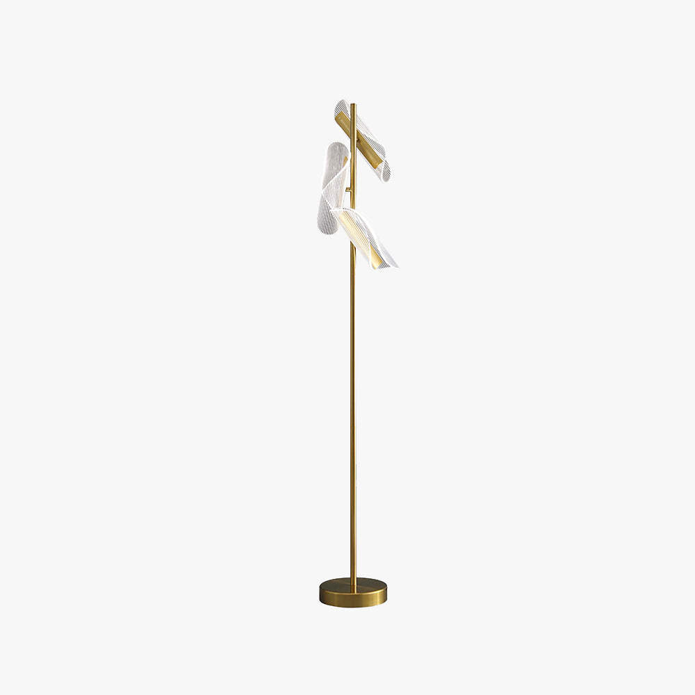 Salgado Floor Lamp - Modern gold and white acrylic floor lamp