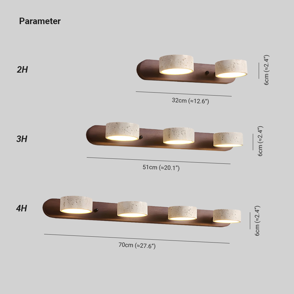 Zaid Modern Minimalism LED Stone Wood Wall Light Bathroom Bedroom