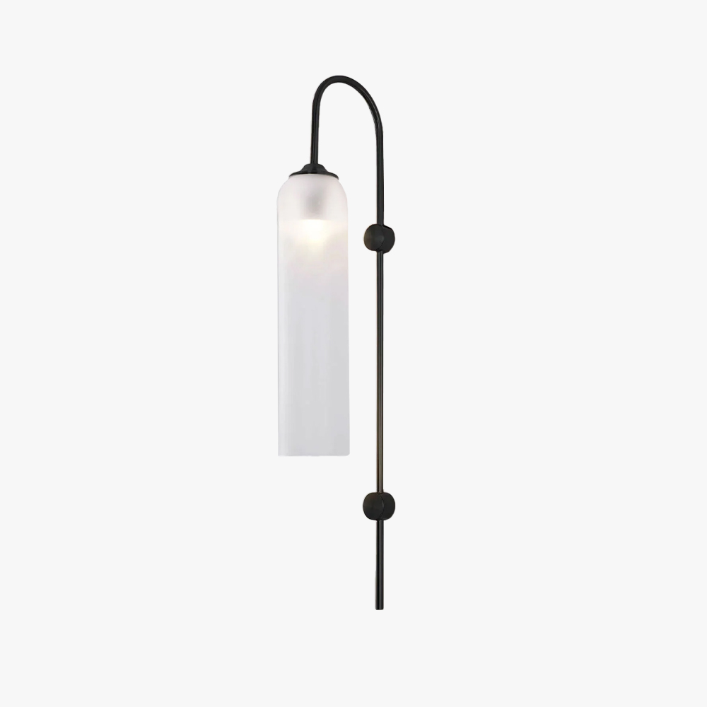 Hailie Minimalism Metal Gold Black Glass Wall Lamp Bedroom Living Room