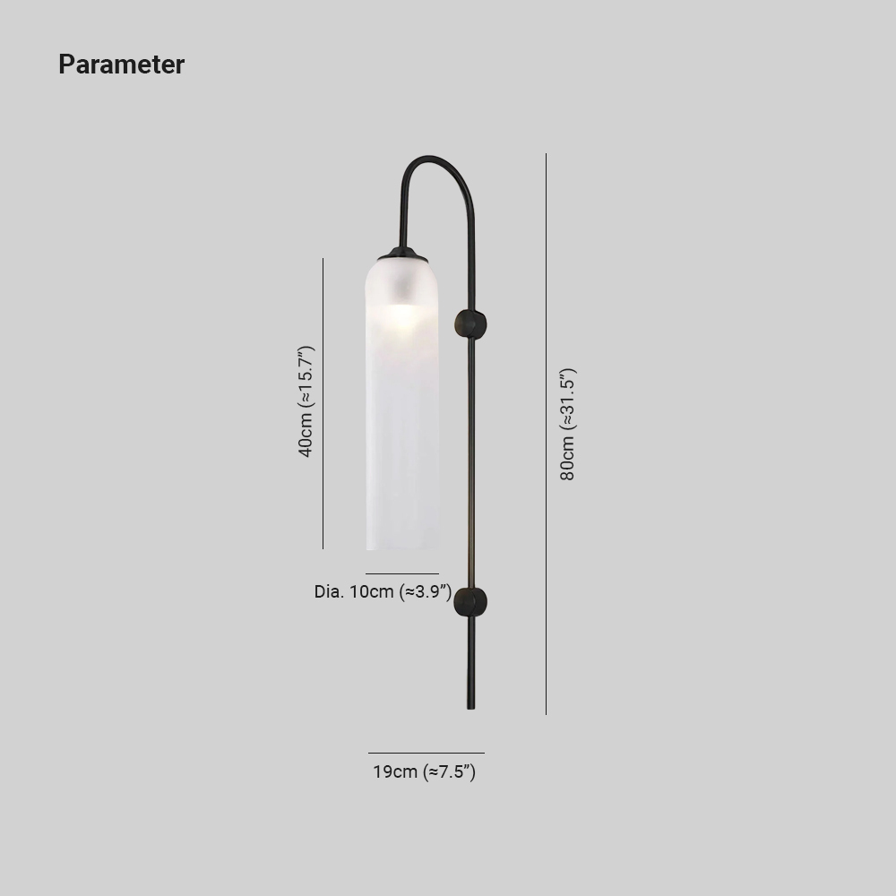 Hailie Minimalism Metal Gold Black Glass Wall Lamp Bedroom Living Room