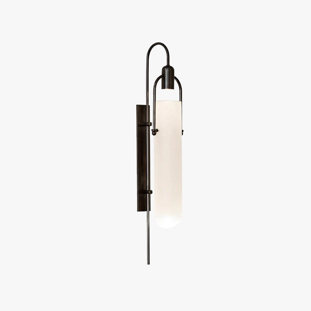 Alessio Minimalism Black Copper Plating Metal Glass Wall Lamp Bedroom Living Room