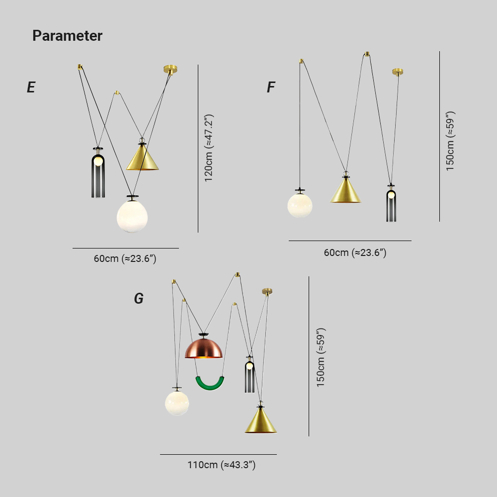 Alessio Unusual Metal Glass Pendant Light Bedroom Living Room