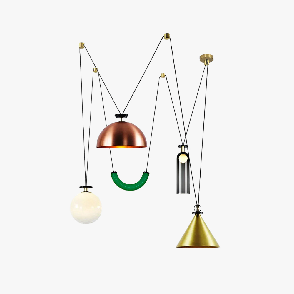 Alessio Unusual Metal Glass Pendant Light Bedroom Living Room