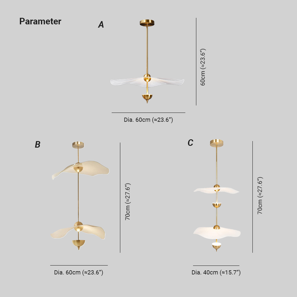 Carins Modern Gold Metal Acrylic Pendant Light Bedroom Living Room