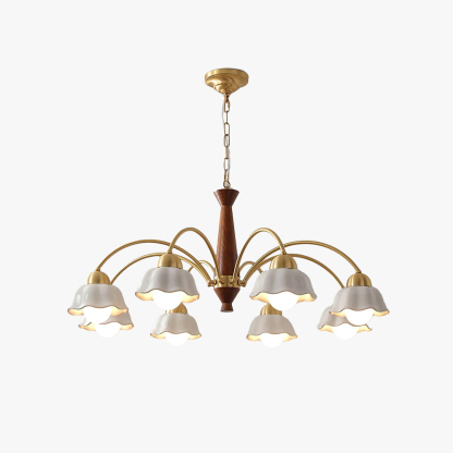 Valentina Vintage Brass Glass Chandelier Shades Living Dining Room