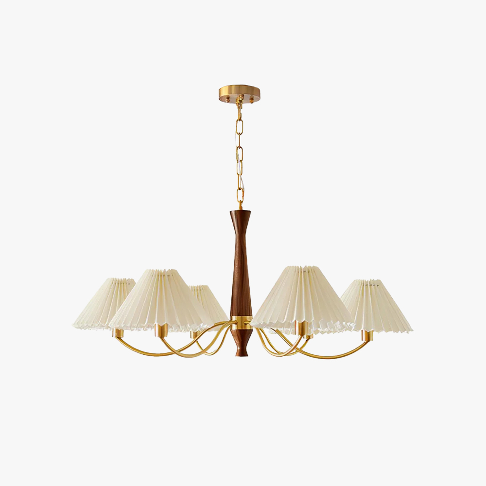 Valentina Vintage Pleated Fabric Chandelier Shades  Living Dining Room